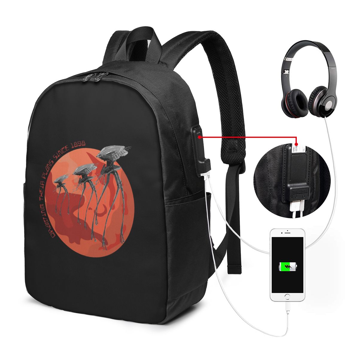 Laptop Bag - สงครามแห่งโลกต่างๆ กำลังวางแผนอยู่ระหว่างนั่นนี้ตั้งแต่ปี 1898 กระเป๋าเป้สะพายหลัง กระเป๋าใส่โน๊ตบุ๊ค กระเป๋าคอมพิวเตอร์