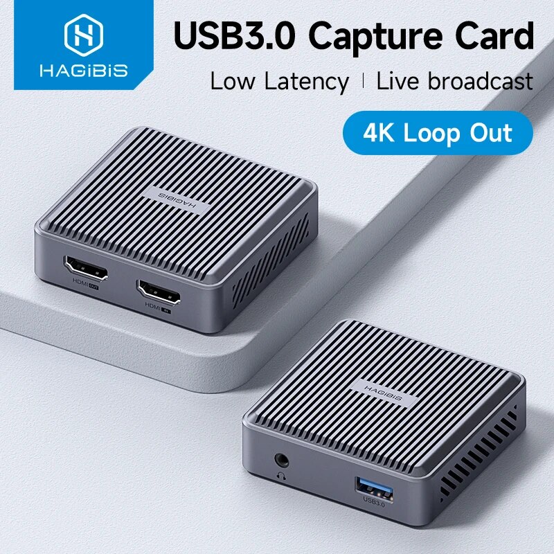Hdmi Cable - Hagibis การ์ดจับภาพวิดีโอที่รองรับการทำงานกับ HDMI 4K มีลูปสำหรับบันทึกเกมถ่ายทอดสด MS2131